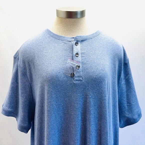 NEW APT. 9 Men Pullover Short Sleeve Crew Neck Partial Button Red Shirt Size XXL - Picture 2 of 9